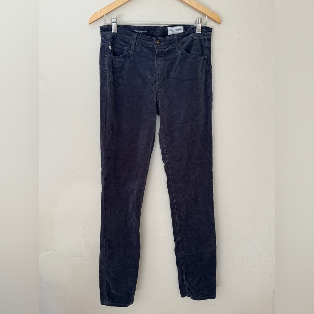 AG Adriano Goldschmied Prima Gray Corduroy Pants Cigarette Slim Workwear